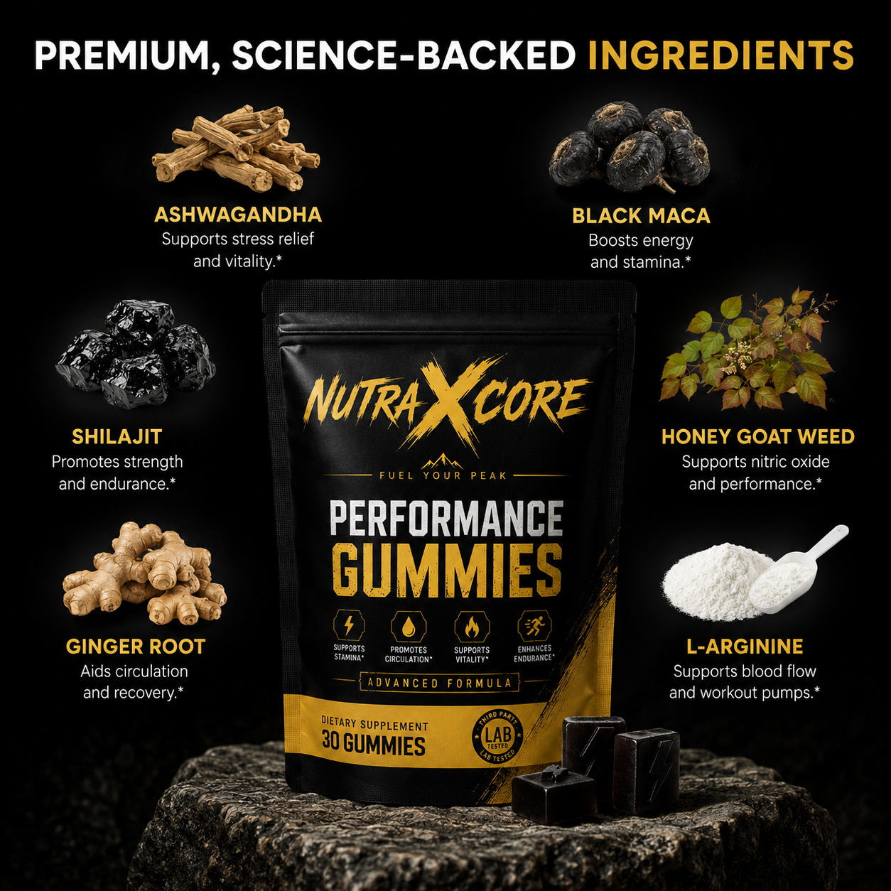 NutraXcore Performance Gummies 6 in 1